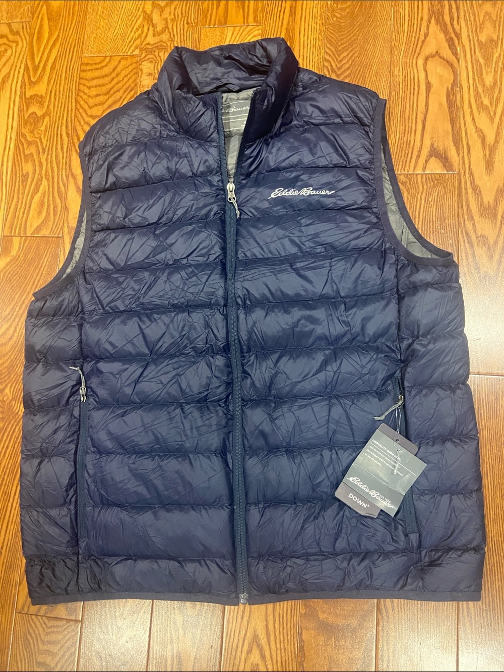 Eddie Bauer Navy Quikted Duck Down EB650 Vest NWT